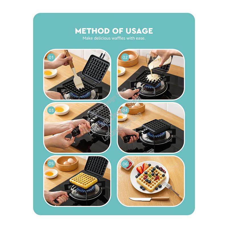 Waffle Iron Belgian - 1 шт. вафельные железные пластины с