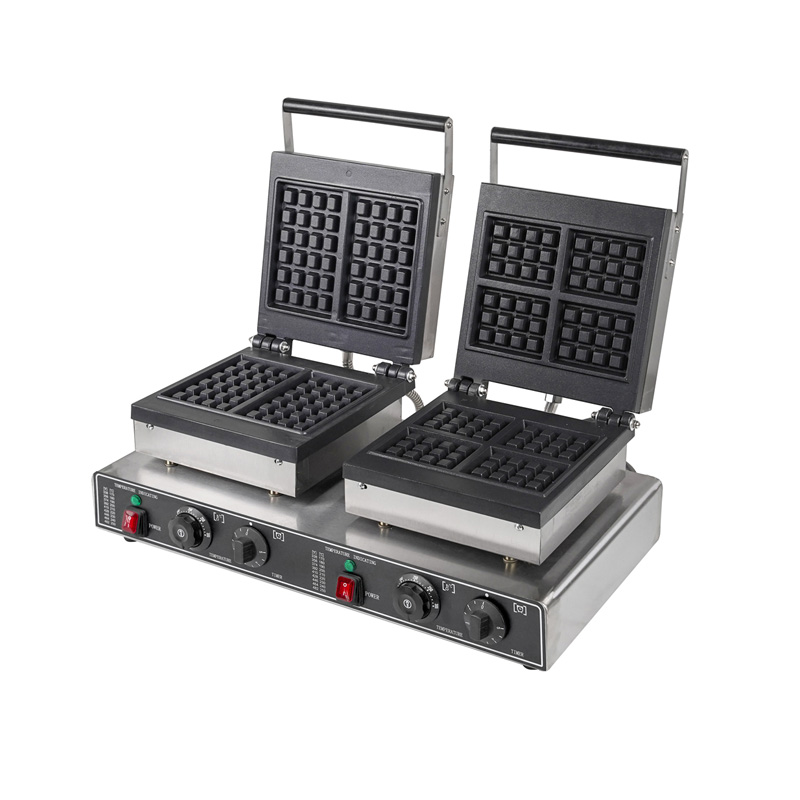 Waffle Iron Belgian - Коммерческая квадратная бельгийская вафельница с антипригарным