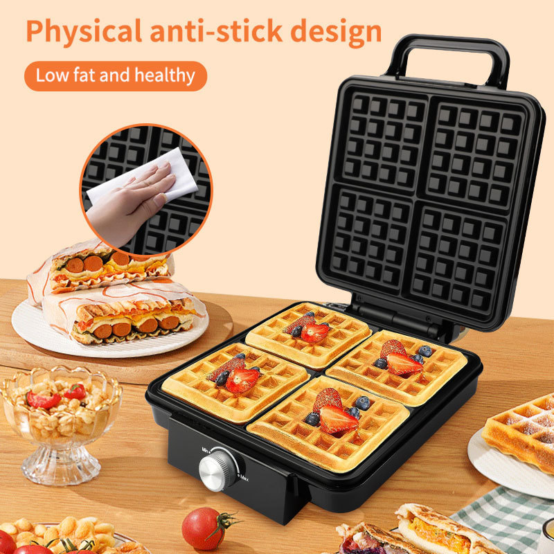 Вафельница Reemix для 4 бельги – обзор и цена Waffle Iron Belgian