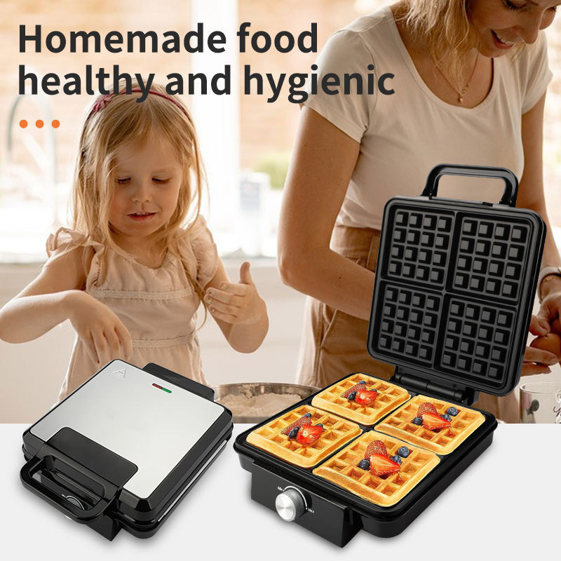 Вафельница Reemix для 4 бельги – обзор и цена Waffle Iron Belgian